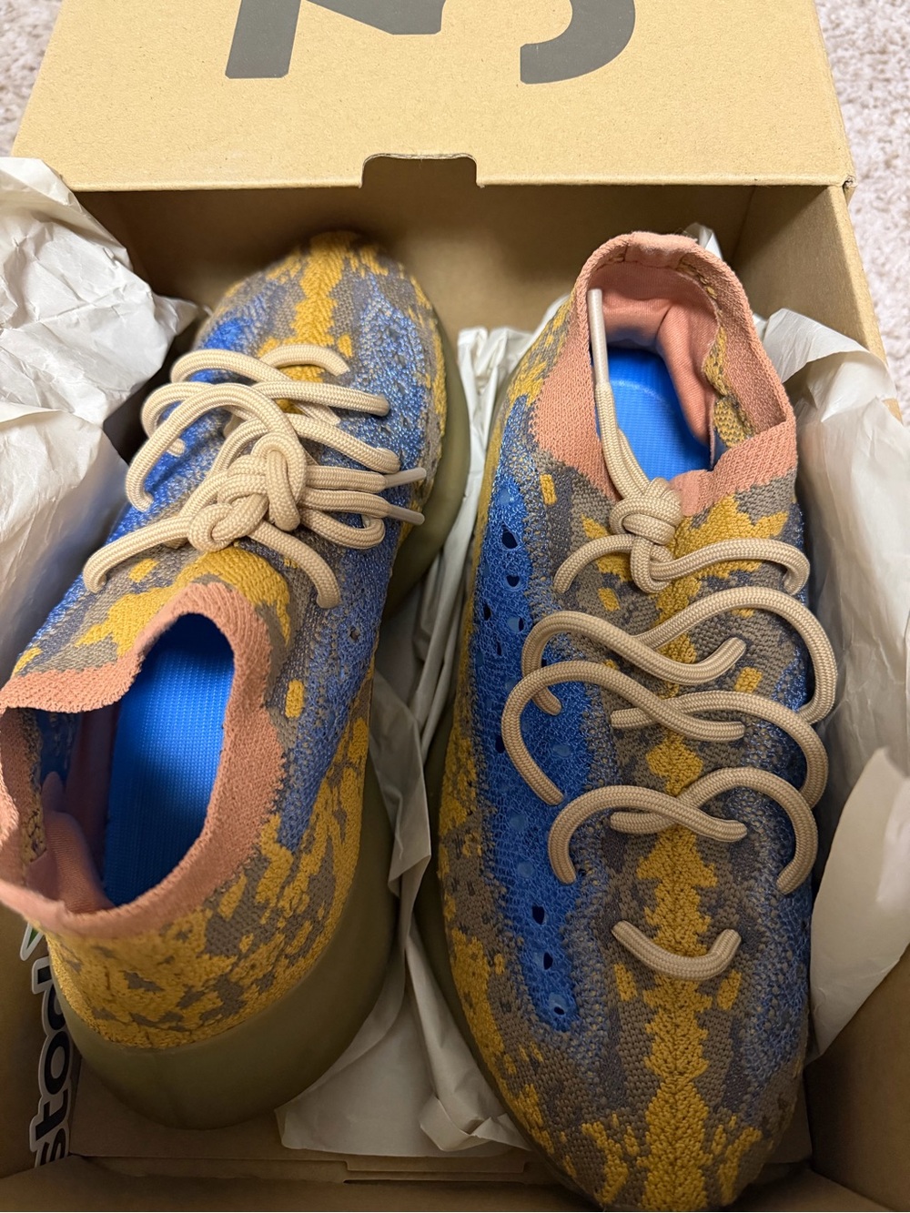 Adidas Yeezy Boost 380 Blue Oat Size 6.5 Authentic w/ Box Rare Colorway 💙💛🔥